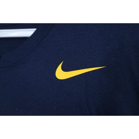 Nike Mens XL Block M University of Michigan Football Short Sleeve T-Shirt Blue - Picture 5 of 12